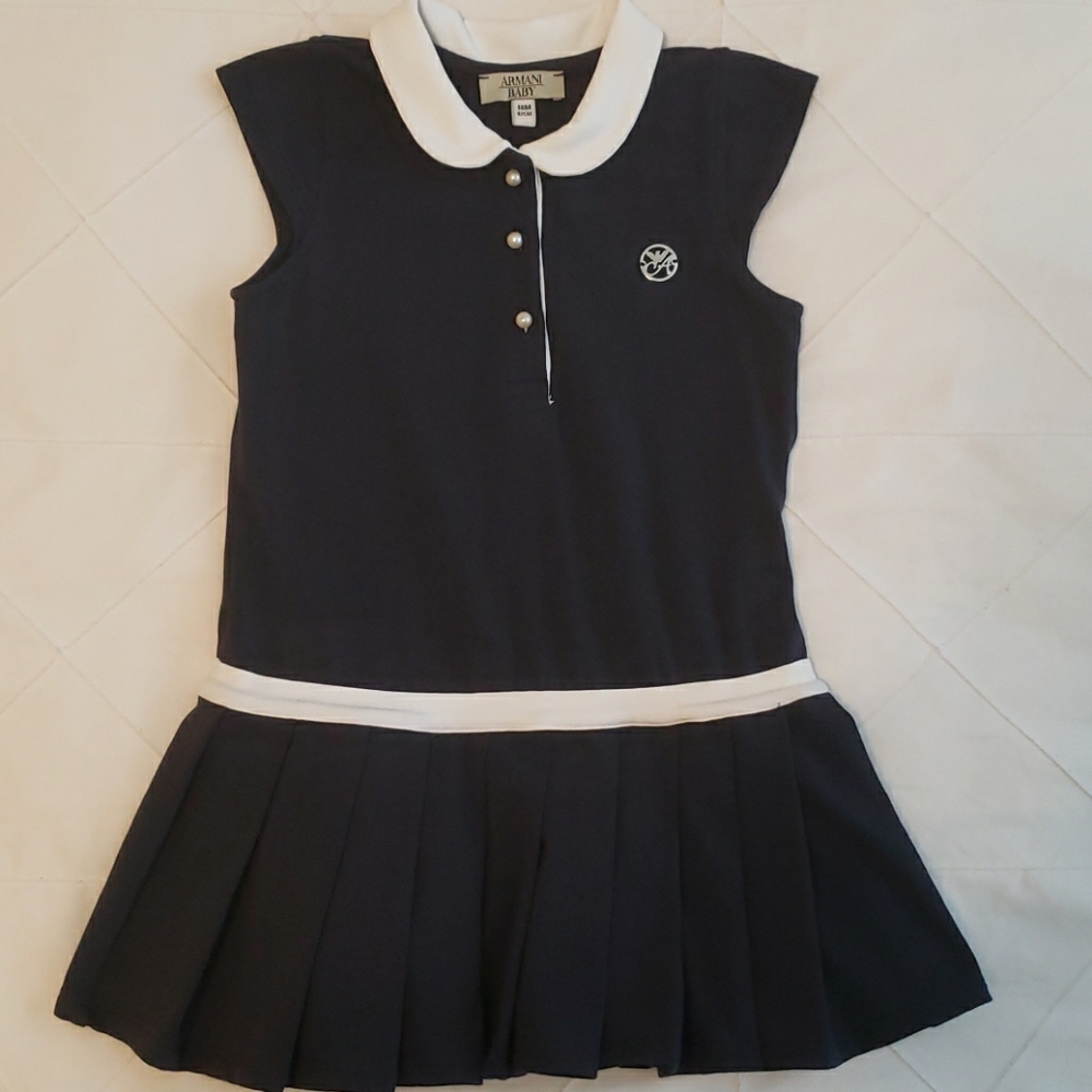 18M Armani Baby logo tennis dress in indigo